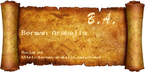 Berman Arabella névjegykártya